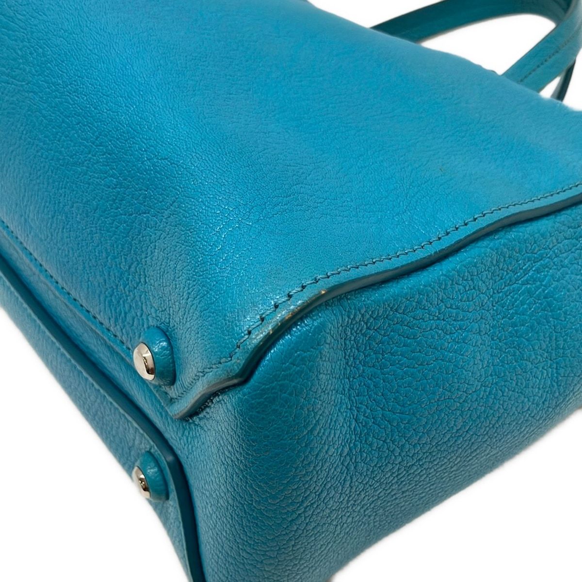 Miu Miu Handbag Blue Leather — view 6