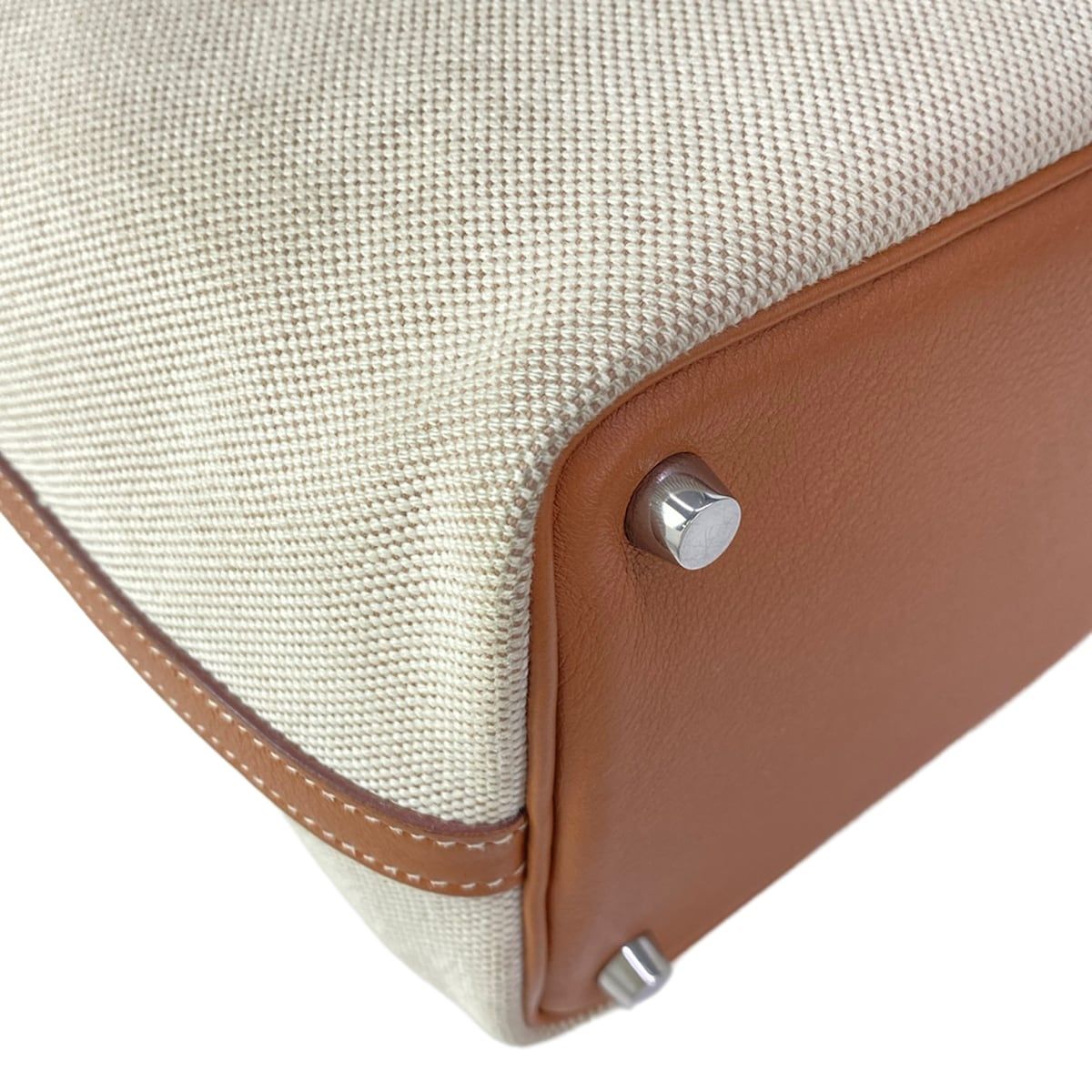 Hermes Handbag Picotin PM Ivory Forbe Silver — view 7
