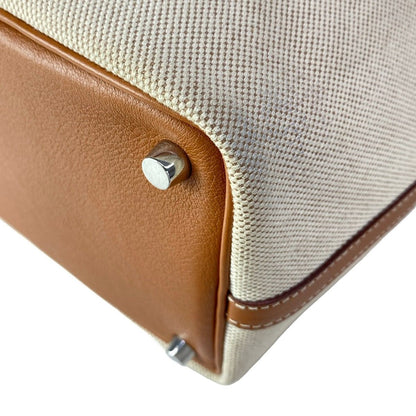 Hermes Handbag Picotin PM Ivory Forbe Silver — view 6
