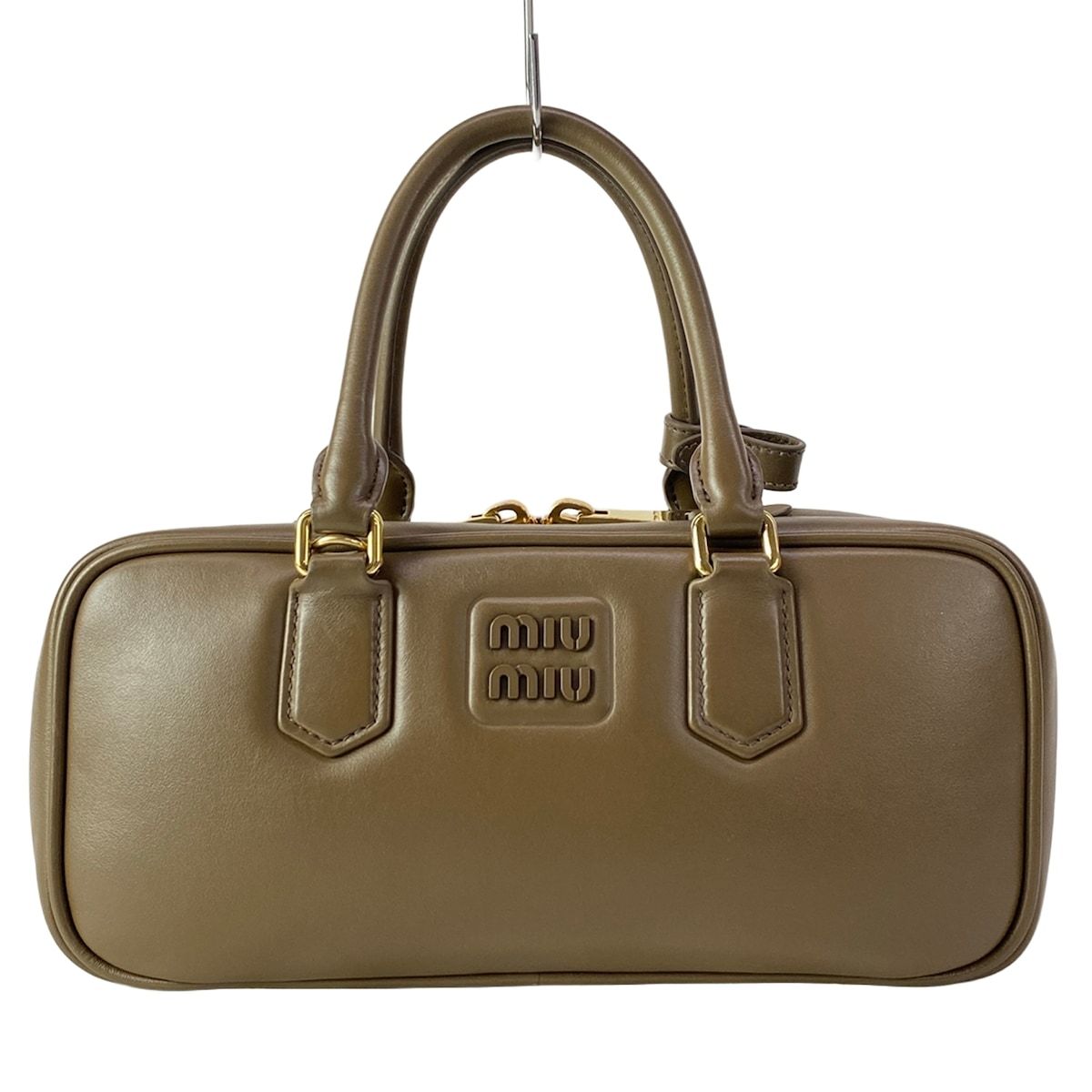Miu Miu Handbag Arcadi Brown Khaki Limited Leather