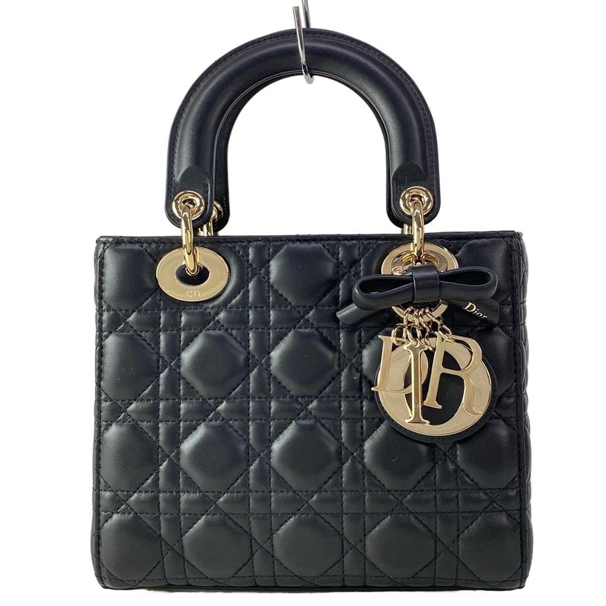 Dior Handbag Lady Small Black Gold Lambskin