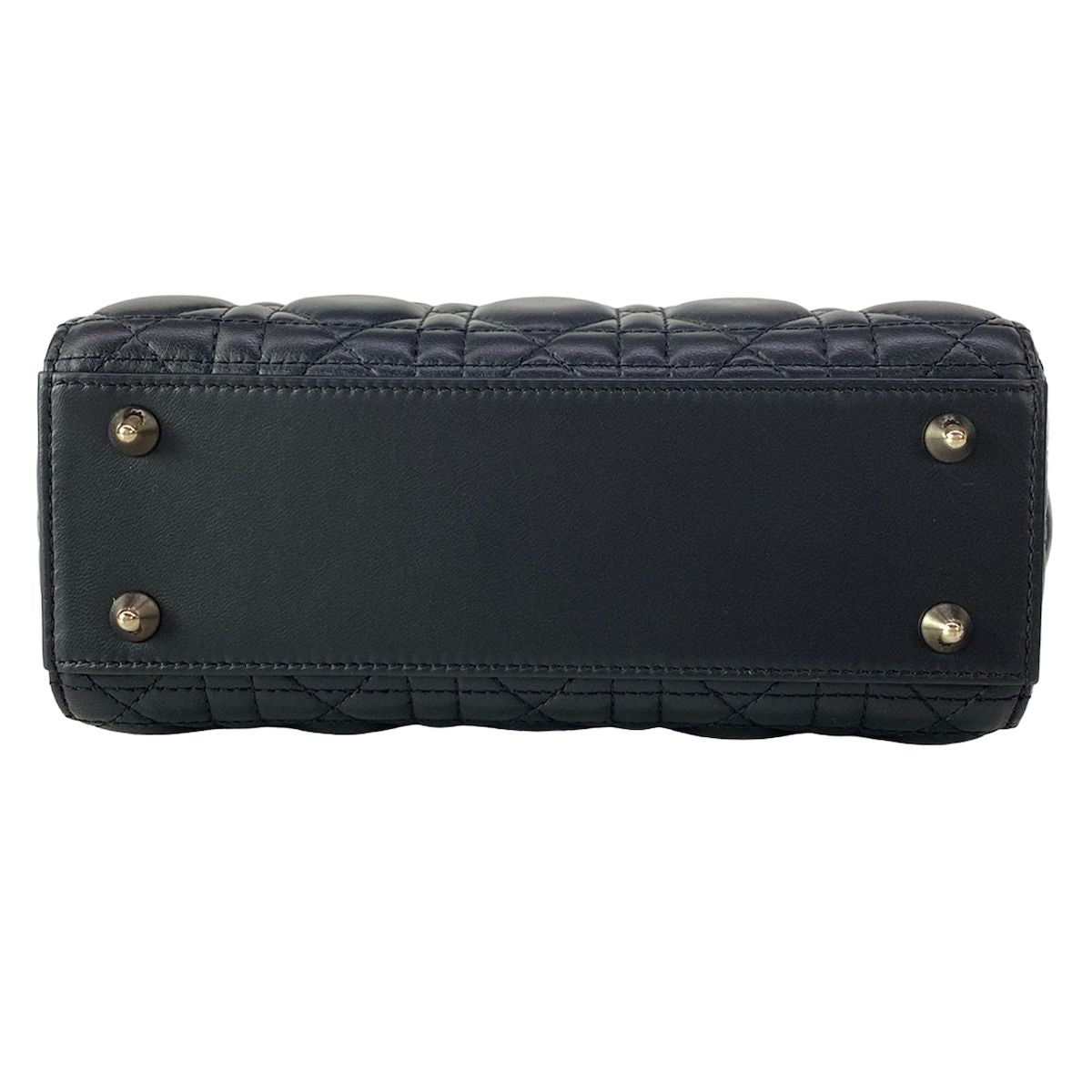 Dior Handbag Lady Small Black Gold Lambskin — view 5