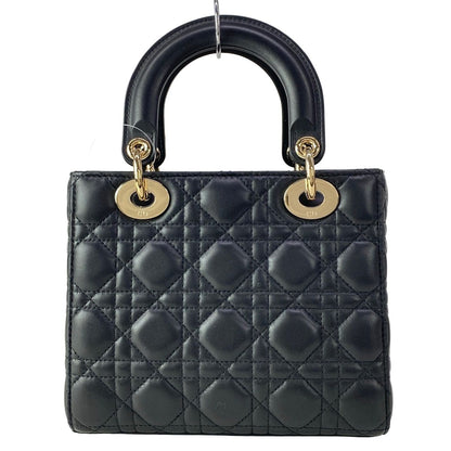 Dior Handbag Lady Small Black Gold Lambskin — view 3