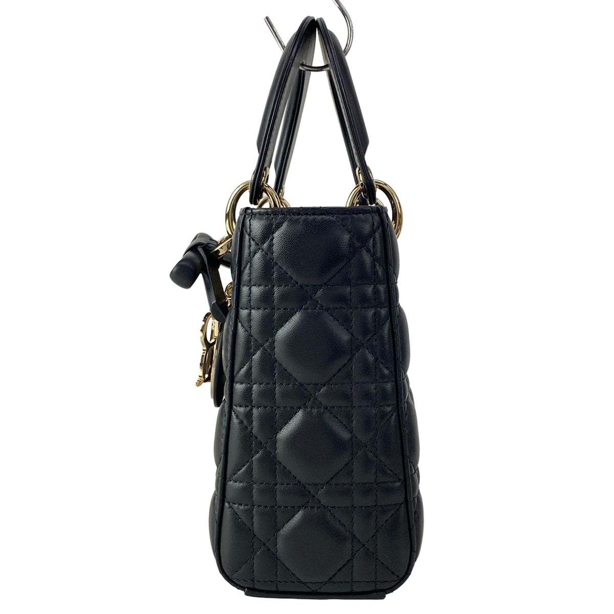Dior Handbag Lady Small Black Gold Lambskin — view 4