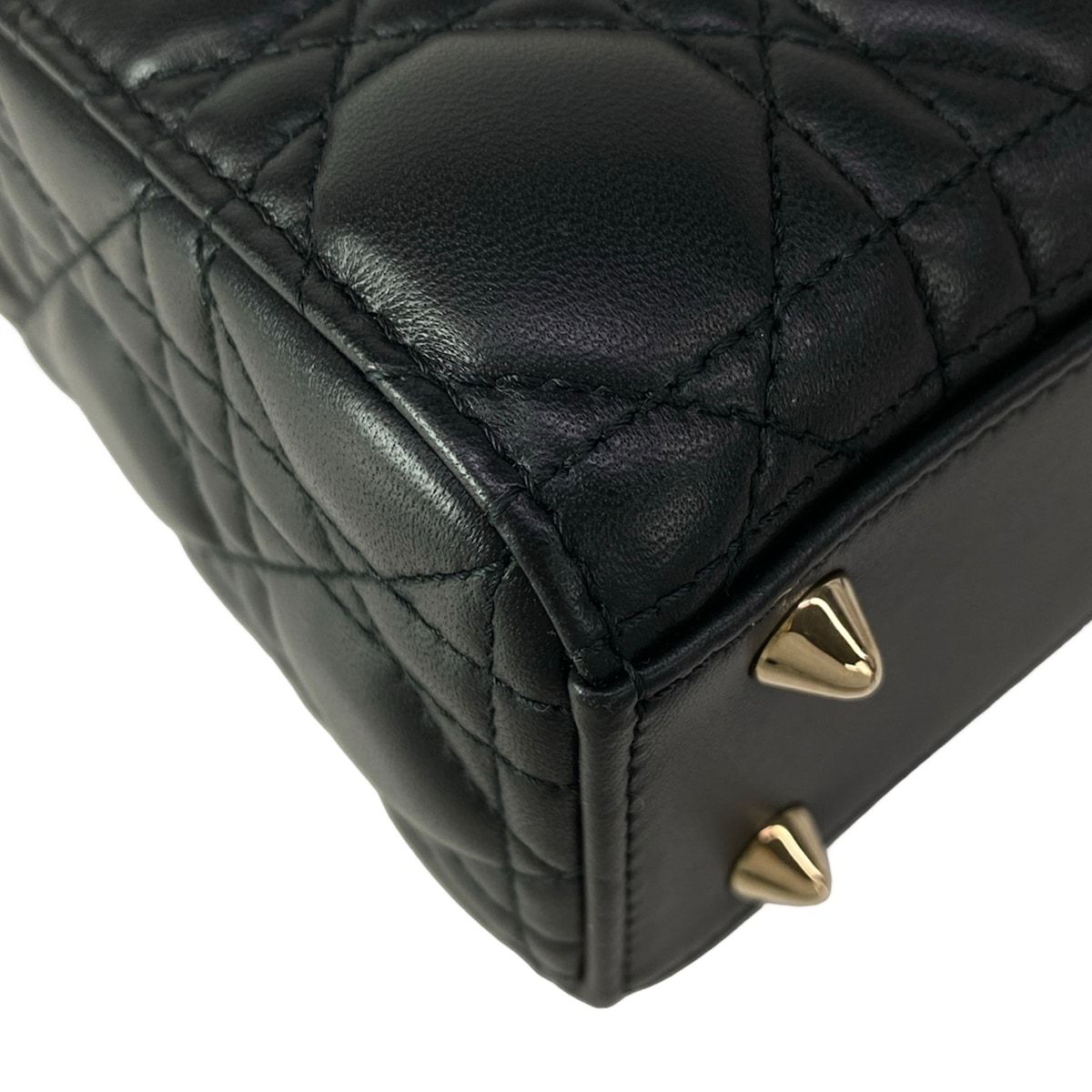 Dior Handbag Lady Small Black Gold Lambskin — view 7