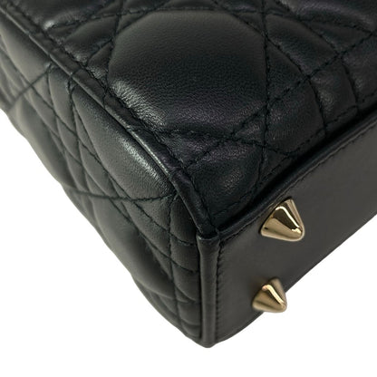 Dior Handbag Lady Small Black Gold Lambskin — view 7