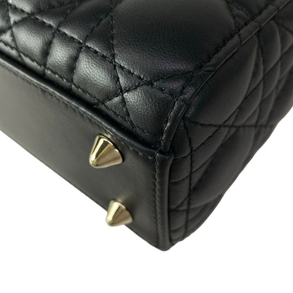 Dior Handbag Lady Small Black Gold Lambskin — view 6