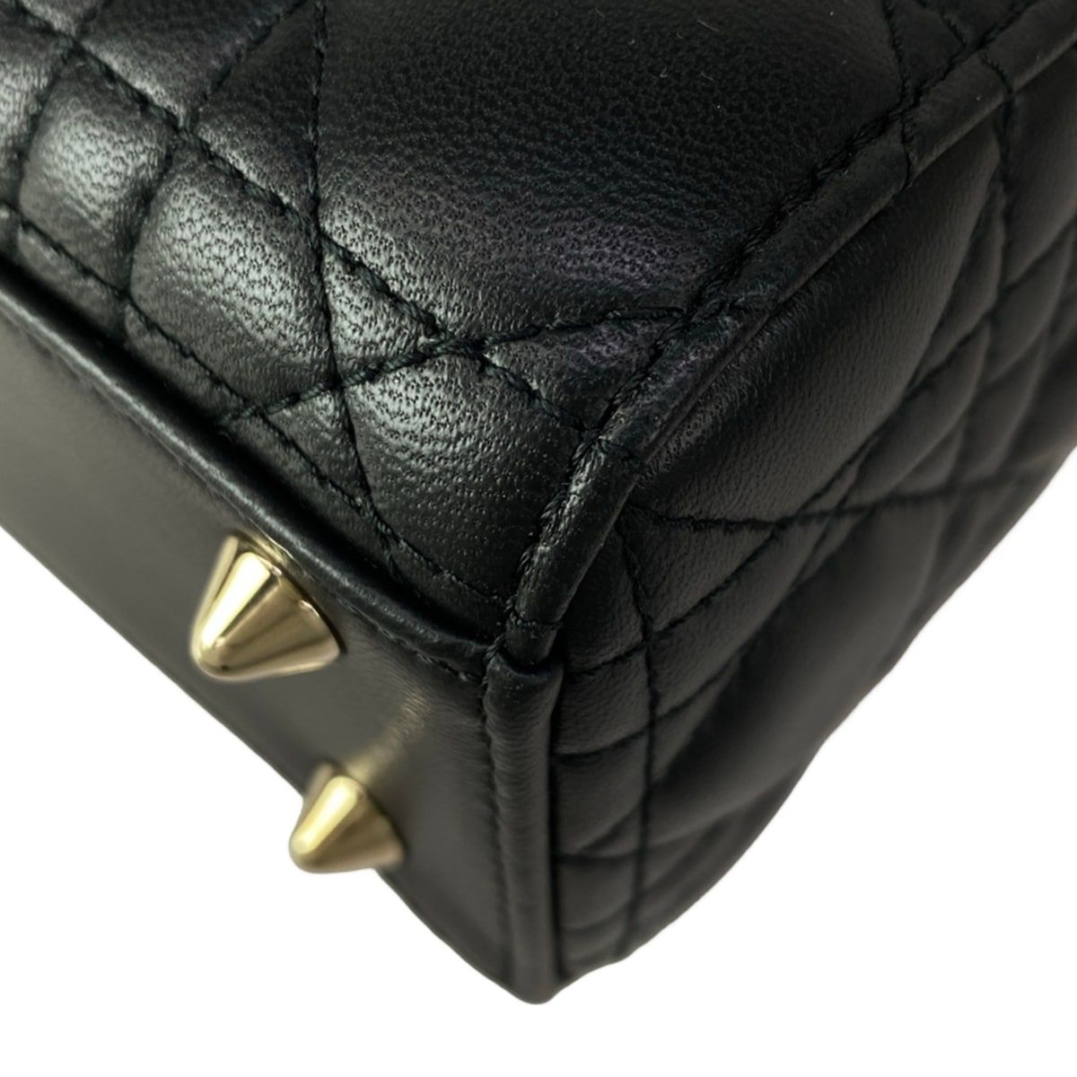 Dior Handbag Lady Small Black Gold Lambskin — view 8
