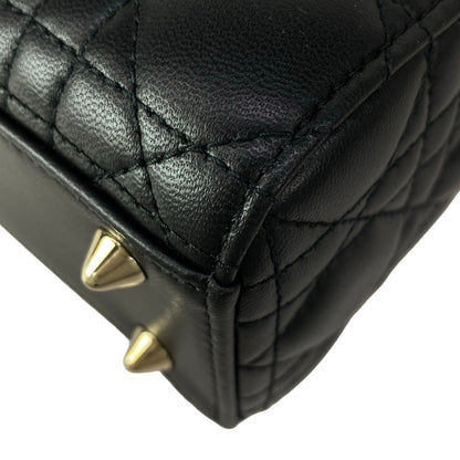 Dior Handbag Lady Small Black Gold Lambskin — view 8