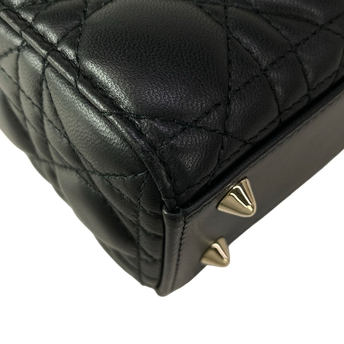 Dior Handbag Lady Small Black Gold Lambskin — view 9