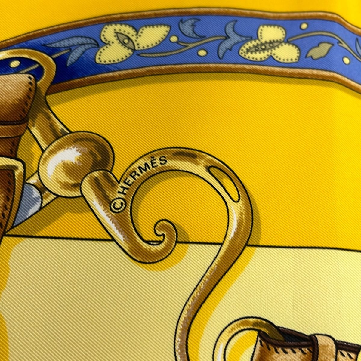 Hermes Scarf Carre 90 Yellow Blue Festival Des Amazones Silk — view 2