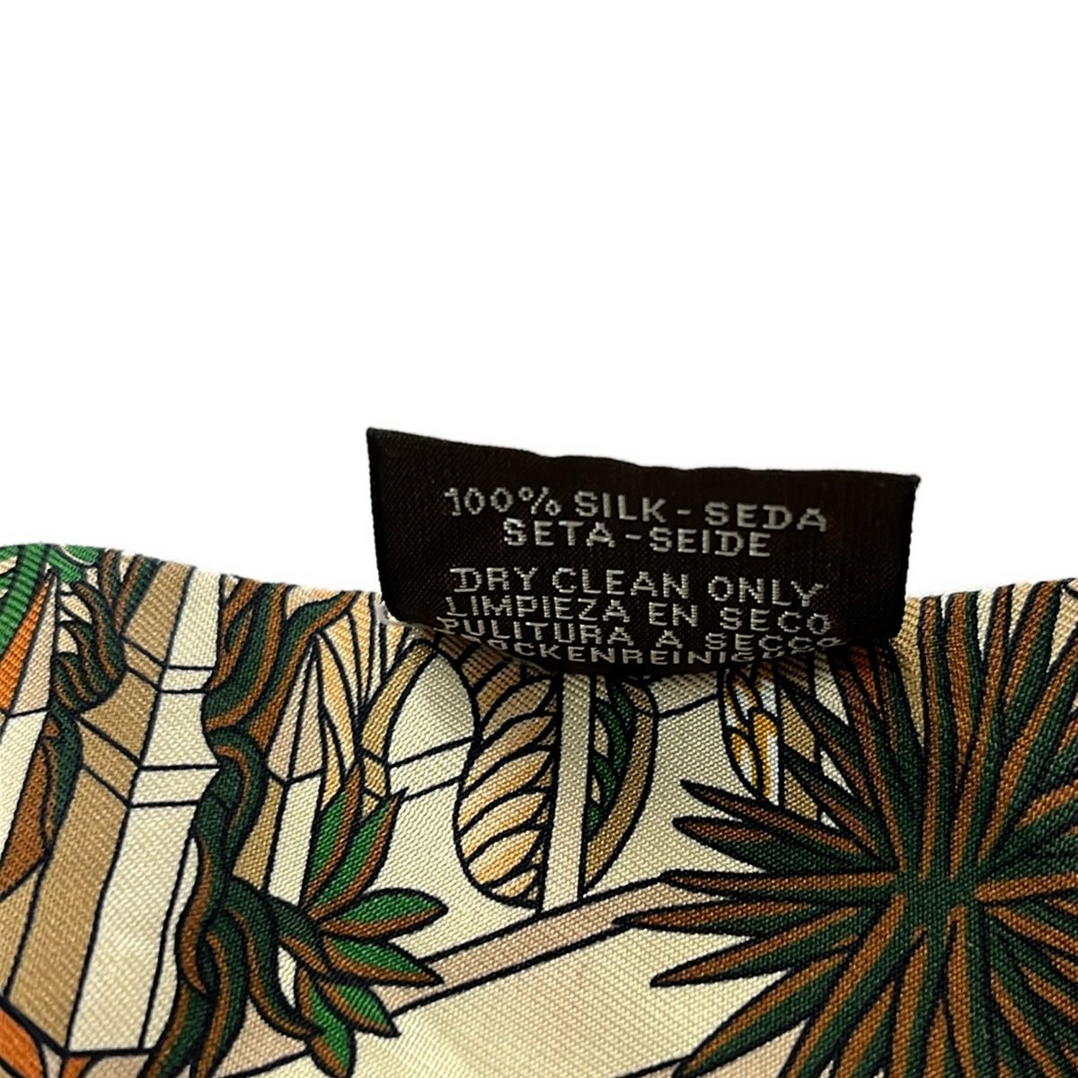 Hermes Scarf Twill Beige Green Multi Ribbon Animapolis — view 3