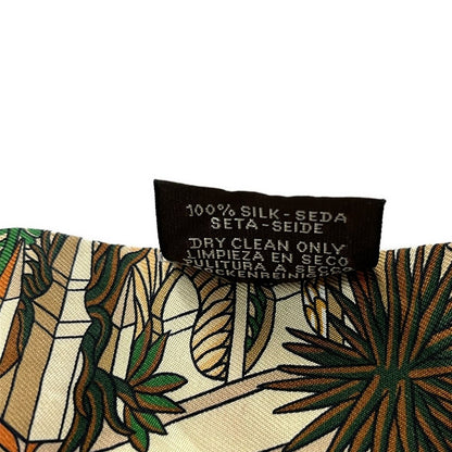 Hermes Scarf Twill Beige Green Multi Ribbon Animapolis — view 3