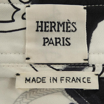 Hermes Cliquetis Tattoo Aquarelle Twill Lane Skirt — view 4
