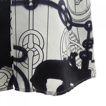 Hermes Cliquetis Tattoo Aquarelle Twill Lane Skirt — view 6