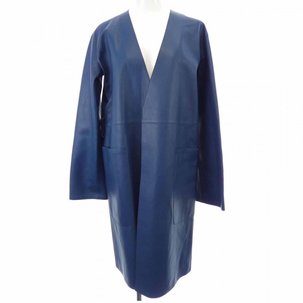 Loewe Leather Coat Blue