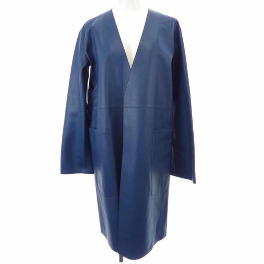 Loewe Leather Coat Blue