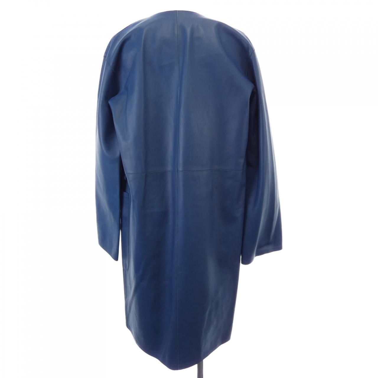Loewe Leather Coat Blue — view 2
