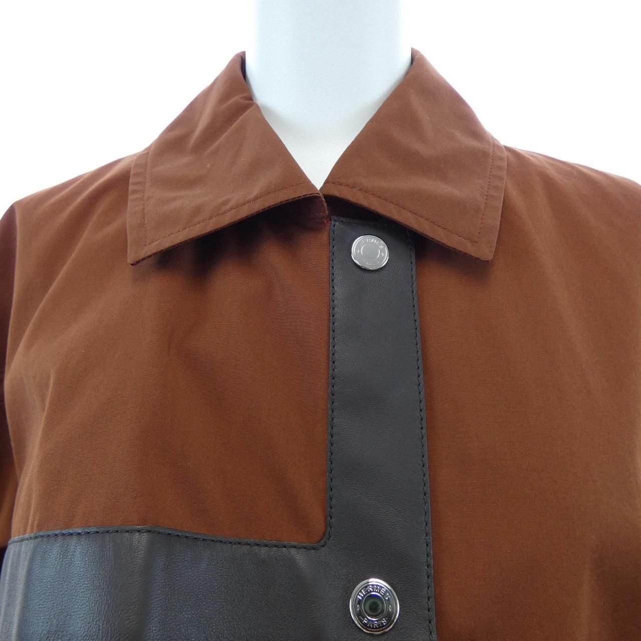 Hermes Asymmetric Coat Brown — view 5