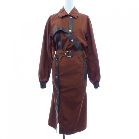 Hermes Asymmetric Coat Brown