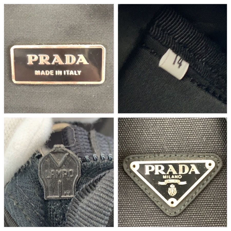 Prada Tessuto Black Silver Nylon Backpack — view 4