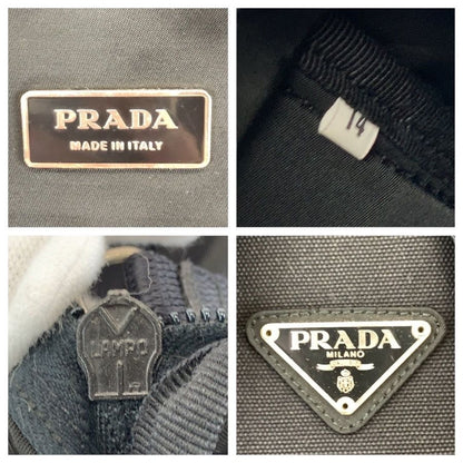 Prada Tessuto Black Silver Nylon Backpack — view 4