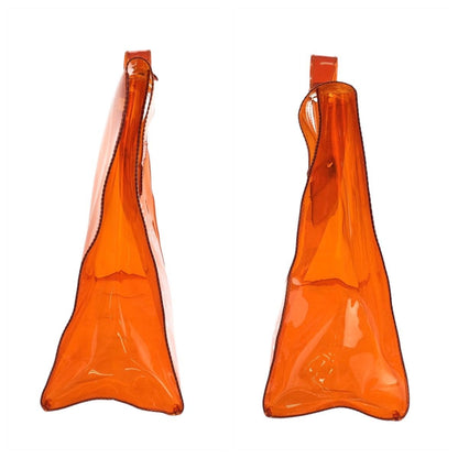 Hermes Vinyl Kelly Skeleton Orange Gold Handbag — view 8