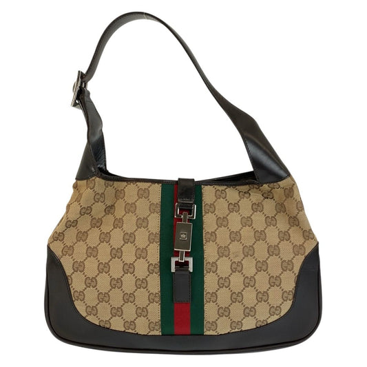 Gucci Jackie Sherry Line Beige Brown GG Canvas 001 Shoulder