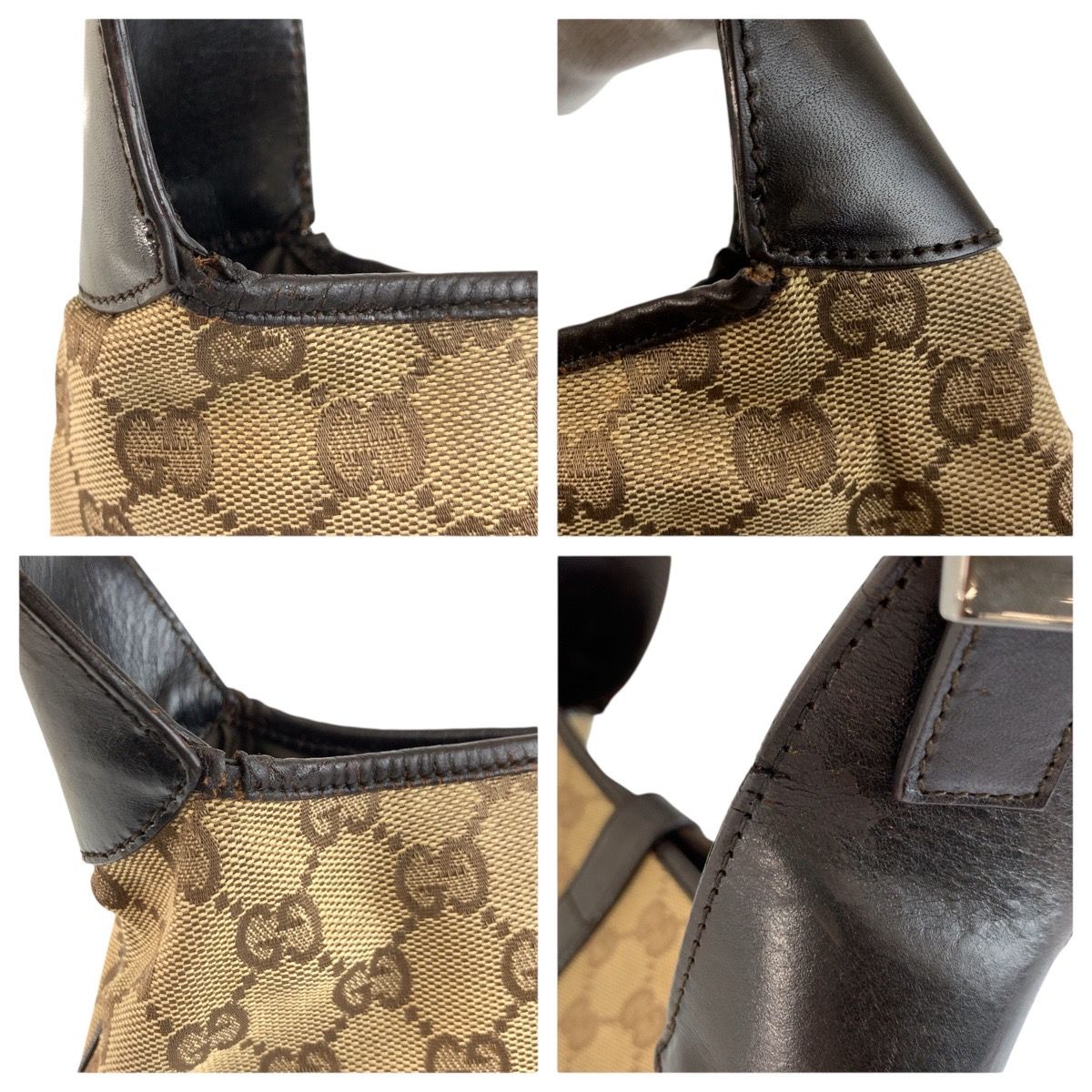 Gucci Jackie Sherry Line Beige Brown GG Canvas 001 Shoulder — view 5
