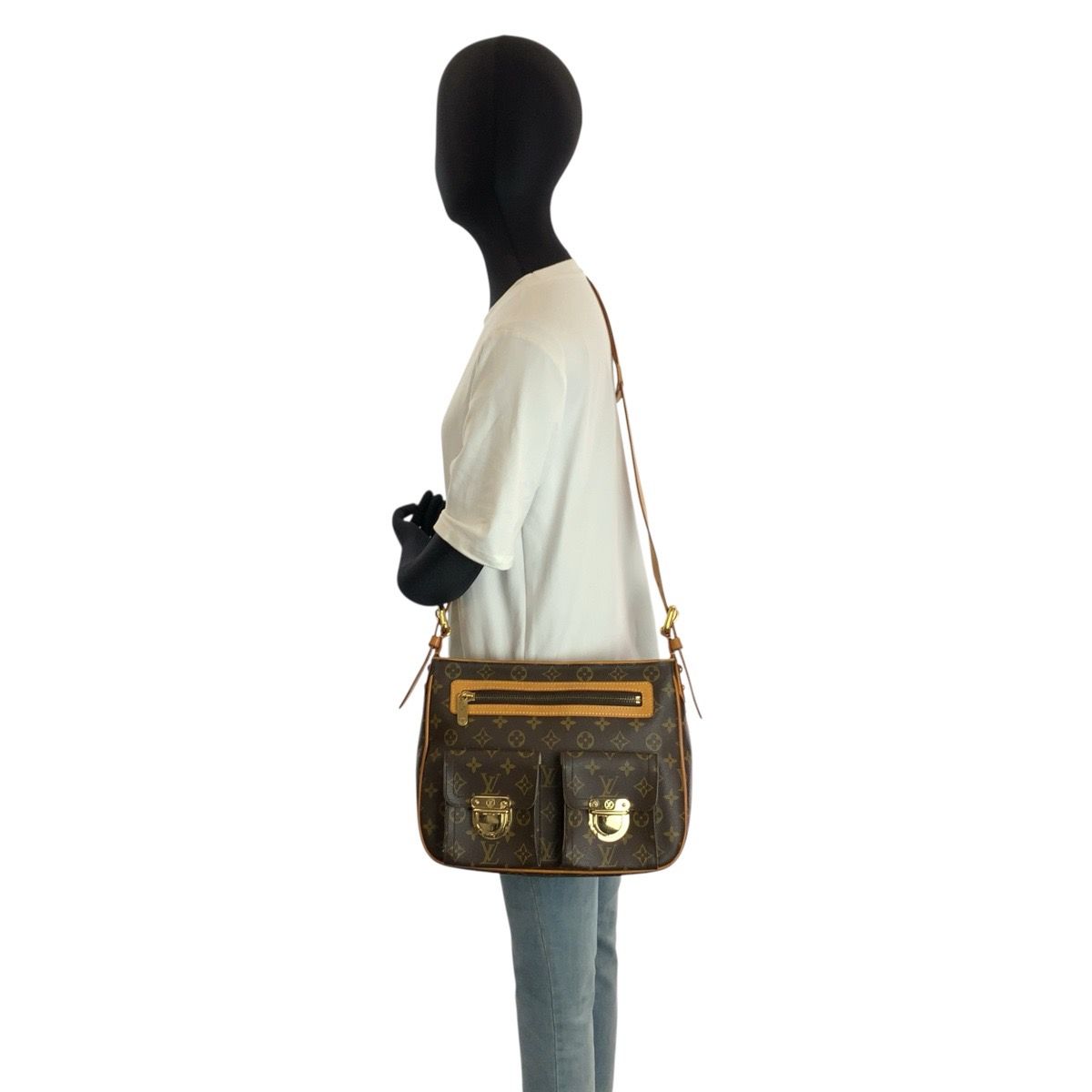 Louis Vuitton Monogram Hudson GM Brown Gold Shoulder Bag Pochette — view 7