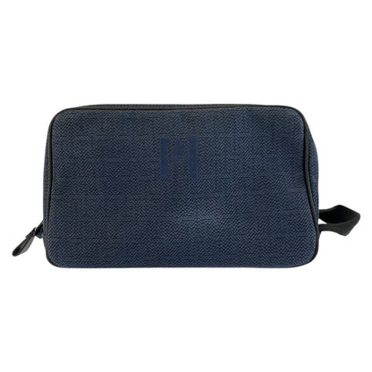 Hermes Globe Trotter MM Navy Black Silver Toilche Blanc Pouch Clutch