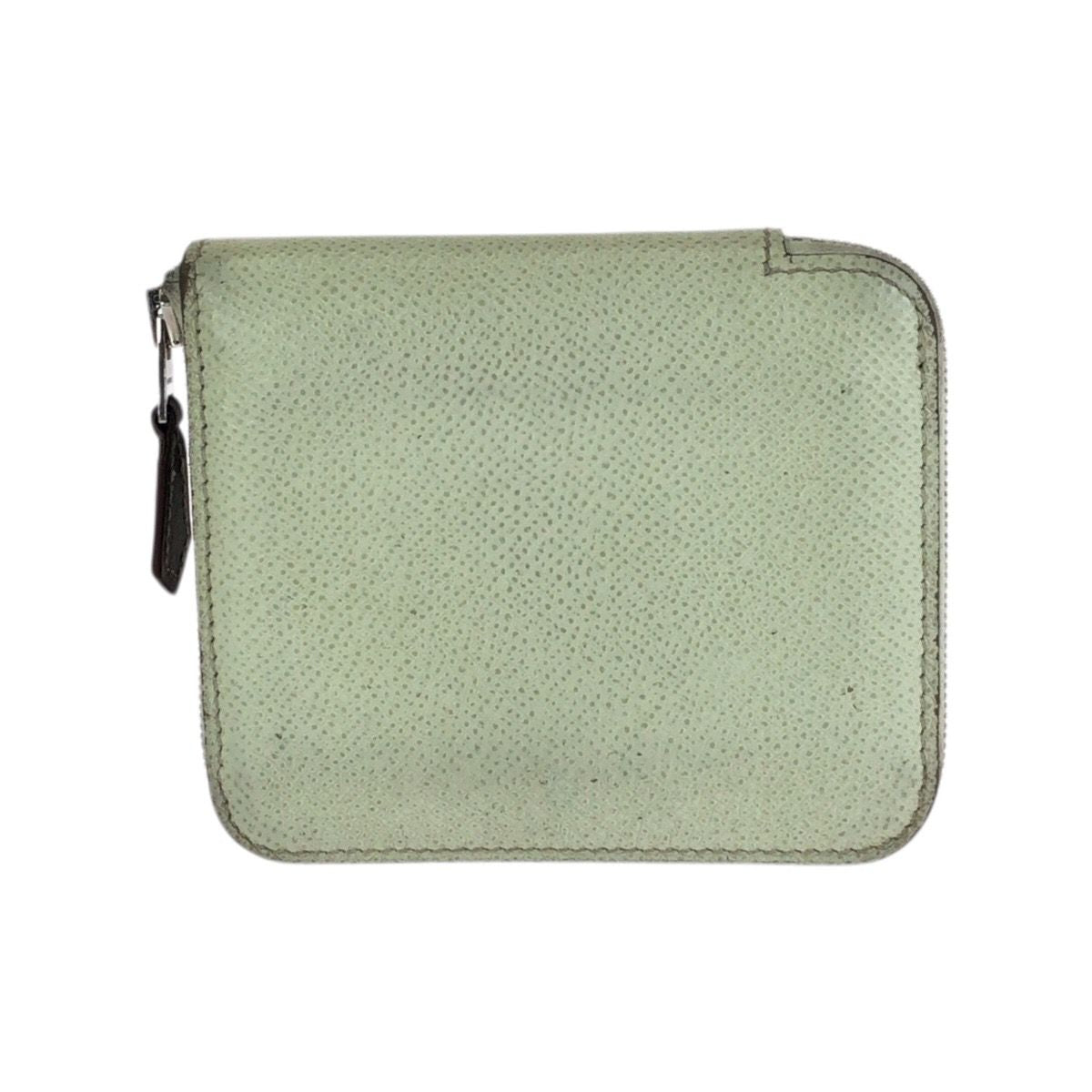 Hermes Azap Silk in Compact Light Green Silver Veau Coin Purse