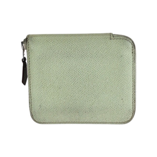 Hermes Azap Silk in Compact Light Green Silver Veau Coin Purse