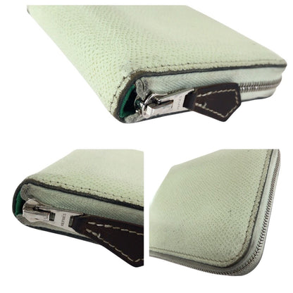 Hermes Azap Silk in Compact Light Green Silver Veau Coin Purse — view 6