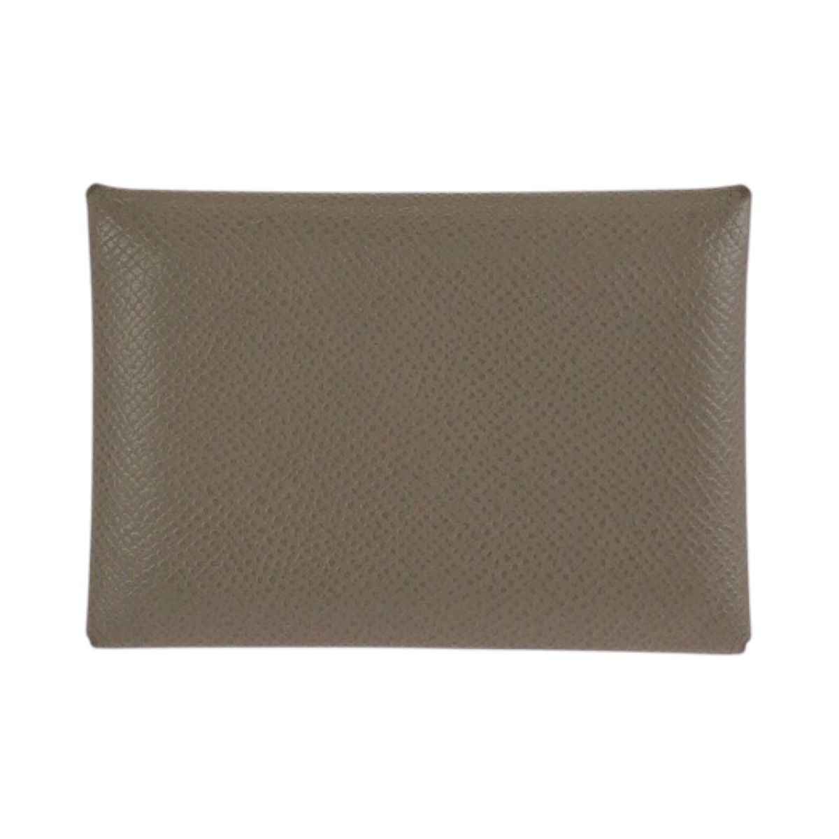 Hermes Calvi Duo Etoupe Gray Silver Chevre Card Case Business Holder Coin — view 2