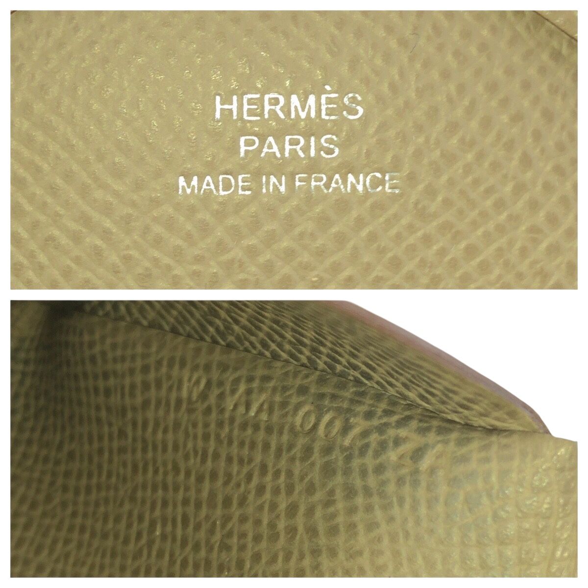 Hermes Calvi Duo Etoupe Gray Silver Chevre Card Case Business Holder Coin — view 5