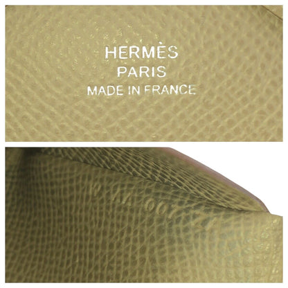 Hermes Calvi Duo Etoupe Gray Silver Chevre Card Case Business Holder Coin — view 5