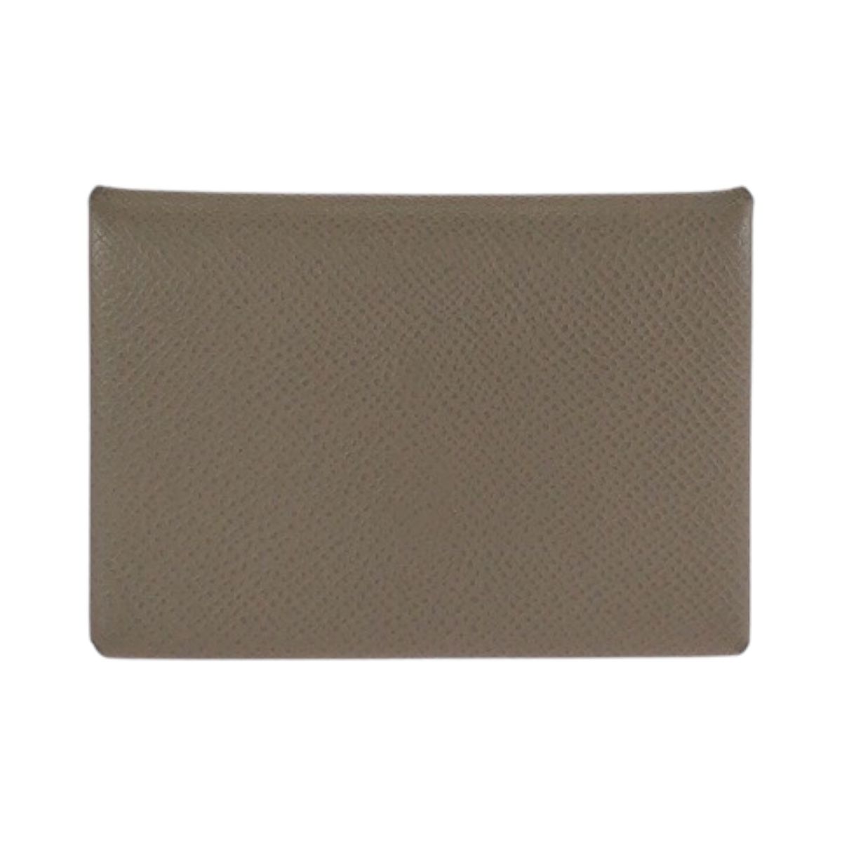 Hermes Calvi Duo Etoupe Gray Silver Chevre Card Case Business Holder Coin