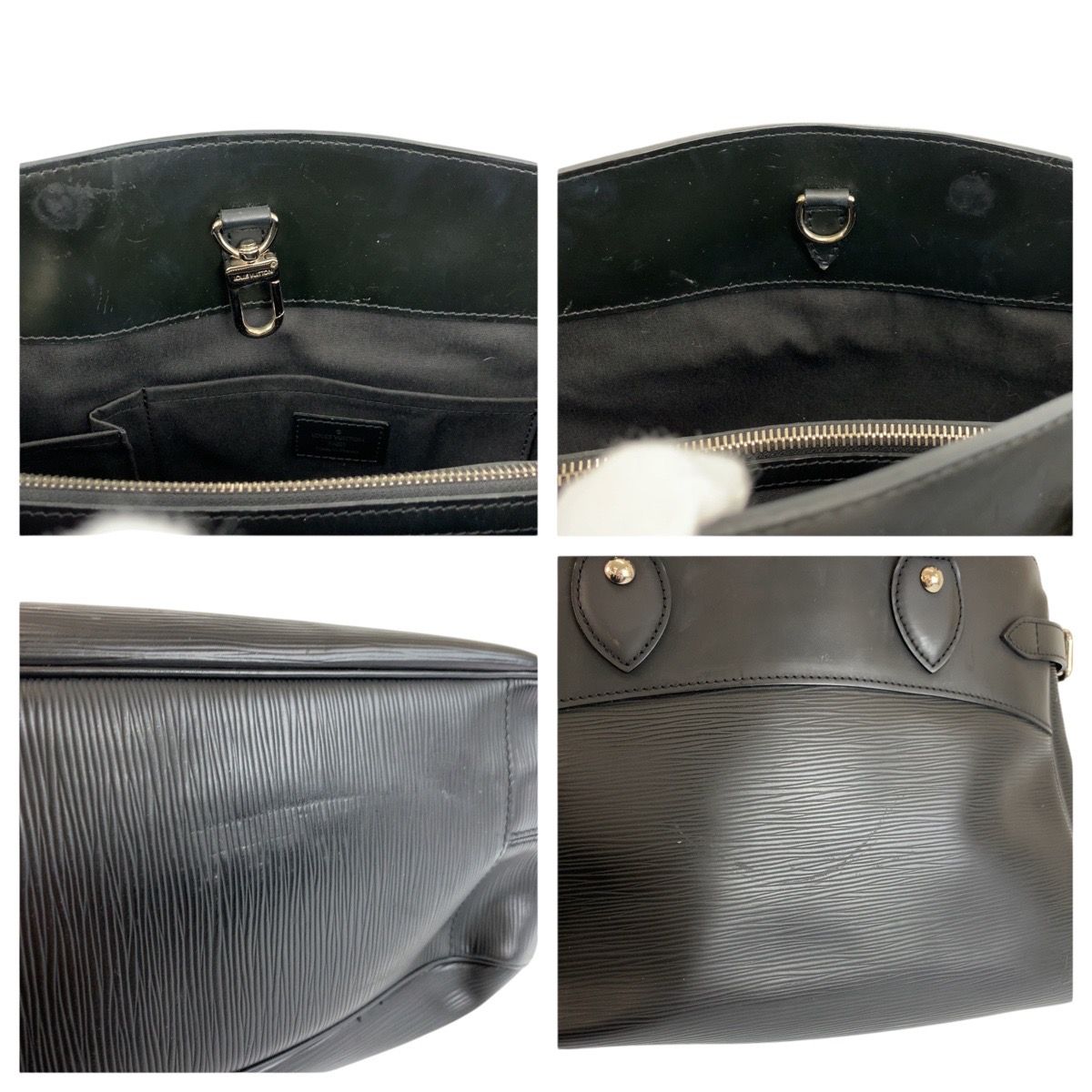 Louis Vuitton Epi Passy PM Noir Black Silver Leather Tote — view 6