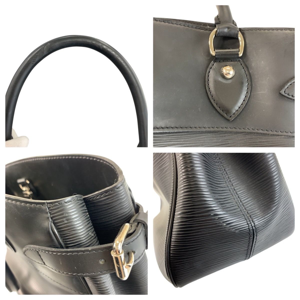 Louis Vuitton Epi Passy PM Noir Black Silver Leather Tote — view 7