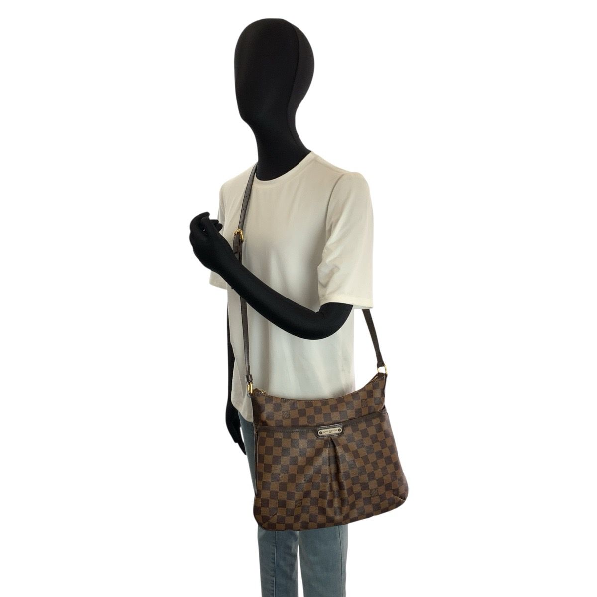 Louis Vuitton Damier Blue Msbeli PM Brown Gold Shoulder — view 6