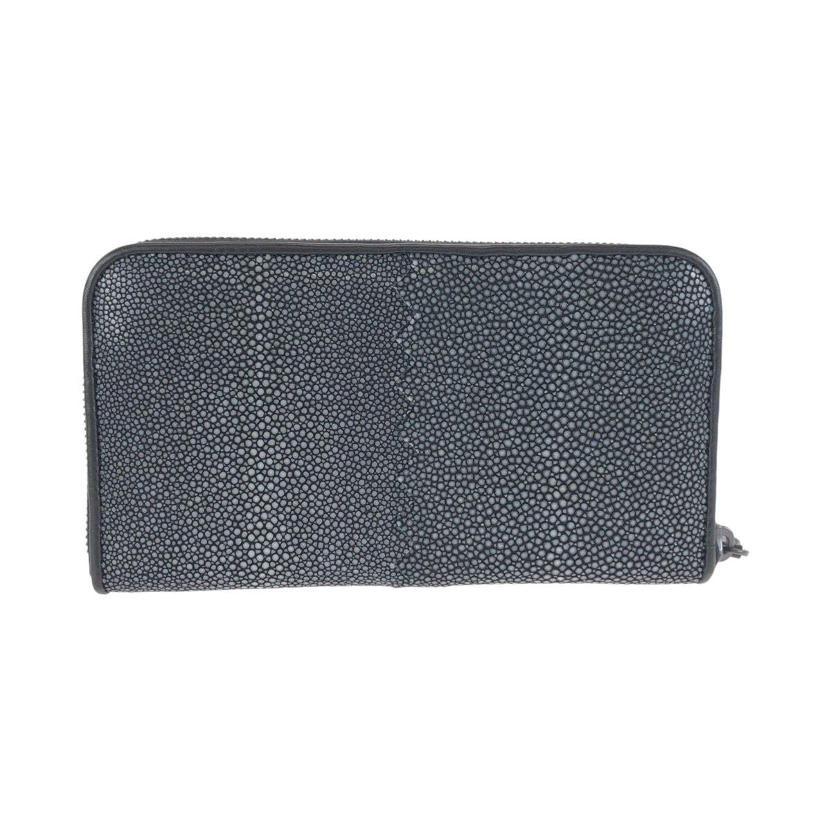 Bottega Veneta Black Gray Gunmetal Leather Goatskin Wallet