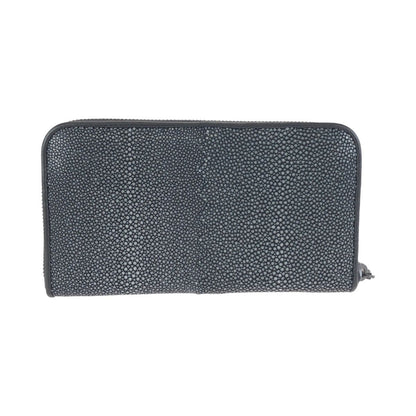 Bottega Veneta Black Gray Gunmetal Leather Goatskin Wallet