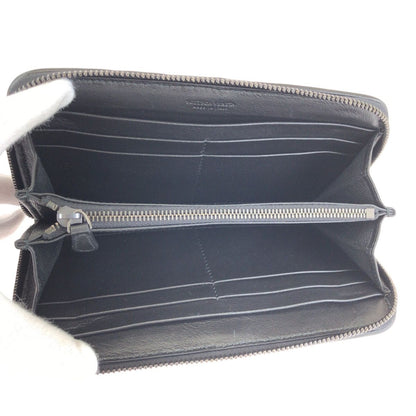 Bottega Veneta Black Gray Gunmetal Leather Goatskin Wallet — view 5