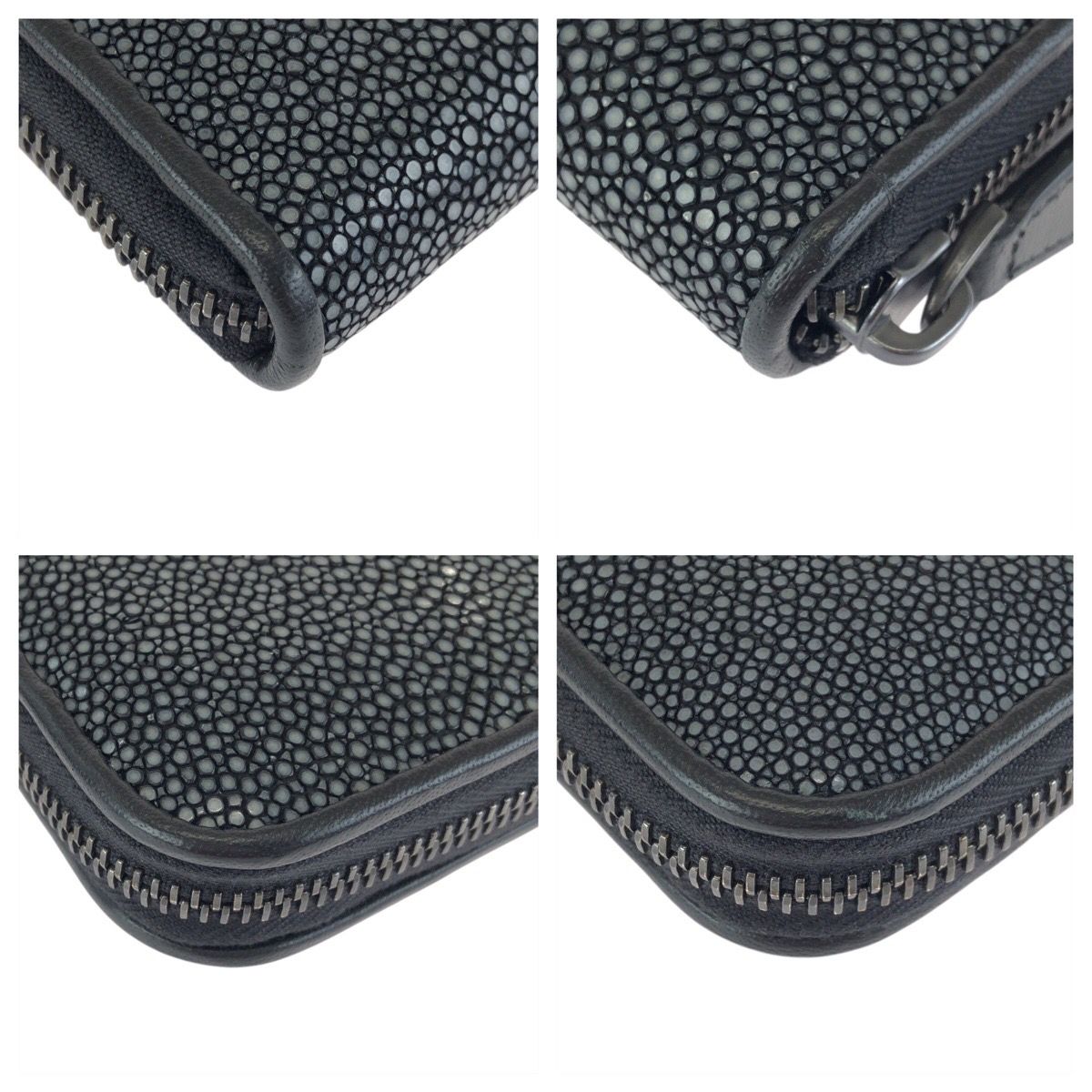 Bottega Veneta Black Gray Gunmetal Leather Goatskin Wallet — view 4