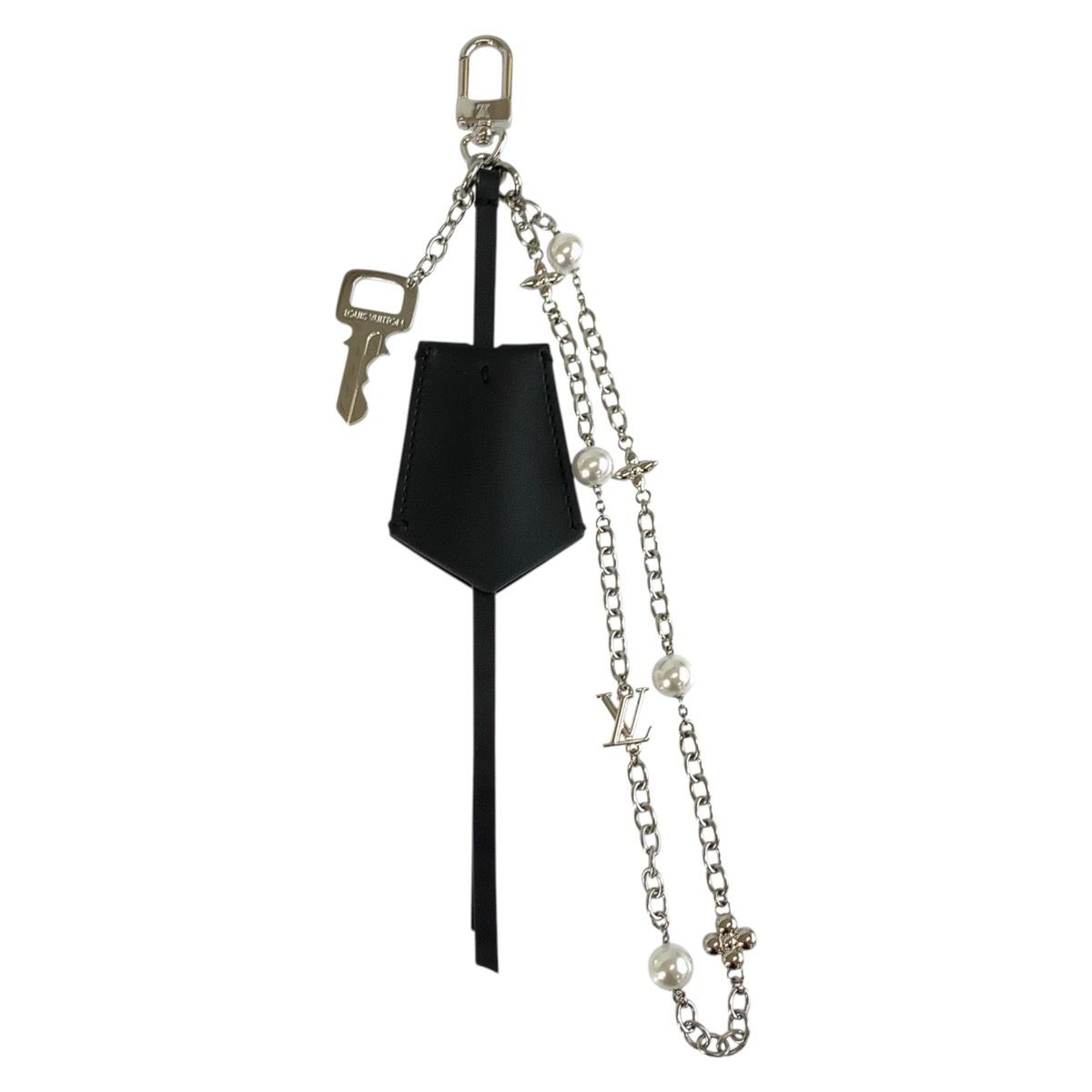 Louis Vuitton LV Initial Midnight Pearl Stacking Black Silver Leather — view 2