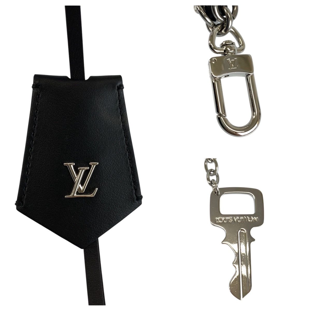 Louis Vuitton LV Initial Midnight Pearl Stacking Black Silver Leather — view 3