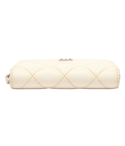 Chanel Coin Case Card Silver Caviar Leather Quilted — view 4