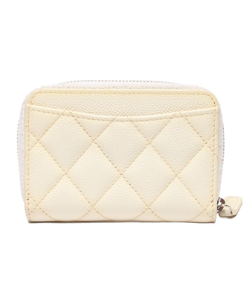 Chanel Coin Case Card Silver Caviar Leather Quilted — view 2