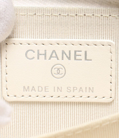 Chanel Coin Case Card Silver Caviar Leather Quilted — view 6